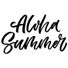 Hand Drawn Aloha Summer Lettering Sticker