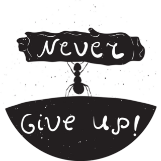 Hand Drawn Ant, Never Give Up Sticker