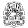 Hand Drawn Aquarius Skeleton Zodiac Sticker