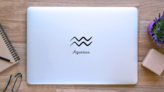 Hand Drawn Aquarius Zodiac Simple Sticker  on a Laptop (New) example