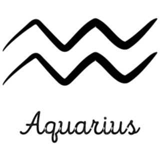 Hand Drawn Aquarius Zodiac Simple Sticker 