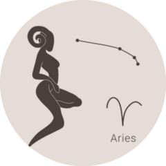 Hand Drawn Aries Zodiac Sign Sticker