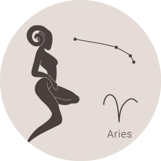Hand Drawn Aries Zodiac Sign Sticker