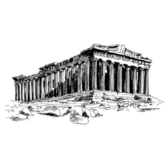 Hand-drawn Athens Parthenon, Greece Sticker