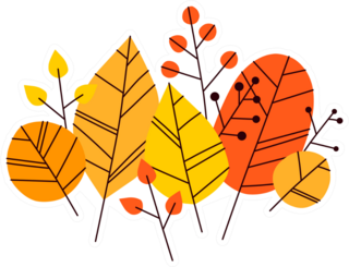 Hand Drawn Autumn Leaves Sticker