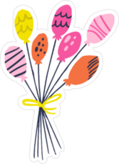 Hand Drawn Balloons Sticker