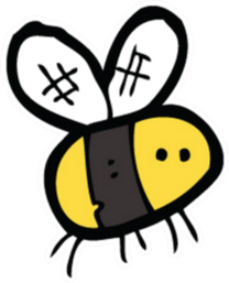 Hand Drawn Cartoon Bee Sticker