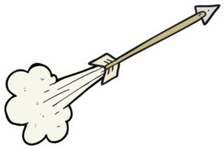 Hand Drawn Cartoon Flying Arrow Sticker