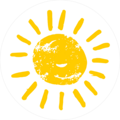 Hand Drawn Cartoon Sun Sticker