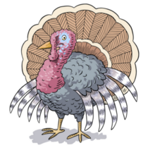 Hand Drawn Cartoon Turkey Sticker