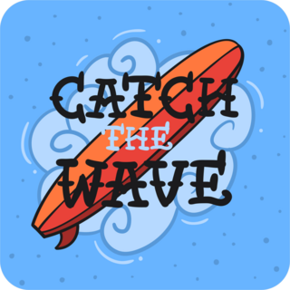 Hand Drawn Catch The Wave Sticker