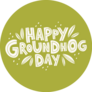 Hand Drawn Celebration Groundhog Day Green Sticker