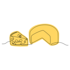 Hand Drawn Cheese Sketch Sticker