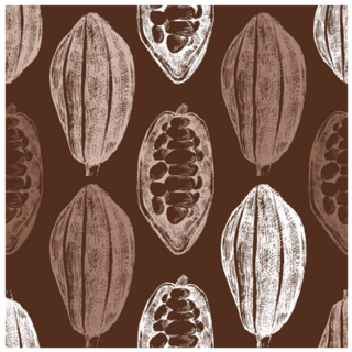Hand Drawn Cocoa Beans Chocolate Pattern Sticker