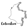 Hand Drawn Colombia Map & Lettering Sticker