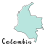 Hand Drawn Colombia Map Sticker