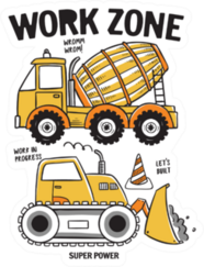 Hand Drawn Construction Machines Concept Sticker