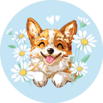 Hand Drawn Corgi Sticker