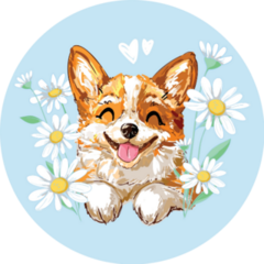 Hand Drawn Corgi Sticker