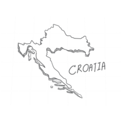 Hand Drawn Croatia Outline Map Sticker