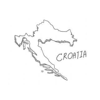 Hand Drawn Croatia Outline Map Sticker
