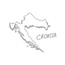 Hand Drawn Croatia Outline Map Sticker