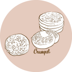 Hand-drawn Crumpet Bread UK Illustration Sticker