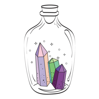 Hand Drawn Crystals In A Jar Sticker