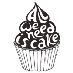 Hand-drawn Cupcake  All We Need Is Cake Sticker