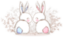 Hand Drawn Cute Bunny, Print Design Sticker