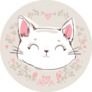Hand Drawn Cute Cat Hearts Sticker