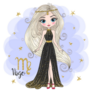 Hand Drawn Cute Little Virgo Zodiac Girl Sticker