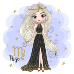 Hand Drawn Cute Little Virgo Zodiac Girl Sticker