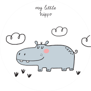 Hand Drawn Cute My Little Hippo Sticker