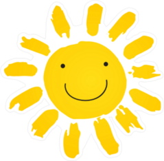 Hand Drawn Cute Shinny Sun Smiling Sticker