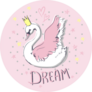 Hand Drawn Cute Swan Dream Lettering Sticker