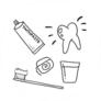 Hand Drawn Dental Care Symbols Sticker