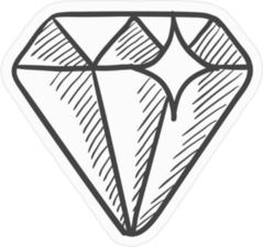 Hand Drawn Diamond Sticker
