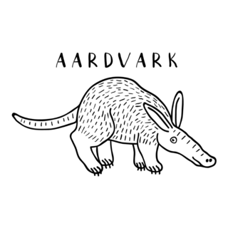 Hand Drawn Doodle Aardvark Sticker