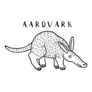 Hand Drawn Doodle Aardvark Sticker