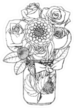 Hand Drawn Doodle Bouquet With Roses Sticker