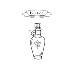 Hand Drawn Doodle Canadian Maple Syrup Sticker