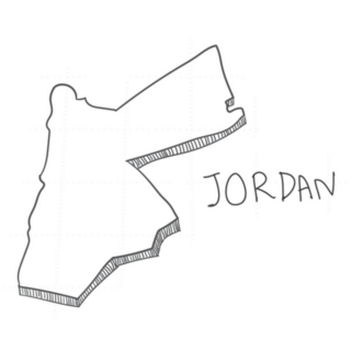 Hand Drawn Doodle Jordan Map Sticker