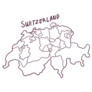 Hand Drawn Doodle Map Of Switzerland Sticker