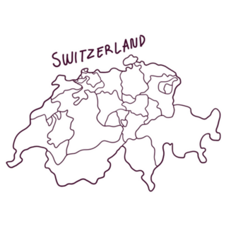 Hand Drawn Doodle Map Of Switzerland Sticker
