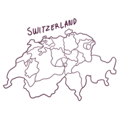 Hand Drawn Doodle Map Of Switzerland Sticker
