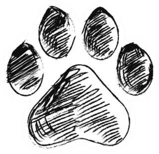 Hand Drawn Doodle Of Animal Paw Print Sticker