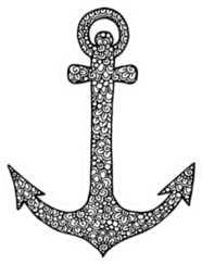 Hand Drawn Doodle Ornate Anchor Sticker