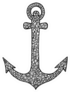 Hand Drawn Doodle Ornate Anchor Sticker
