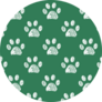Hand Drawn Doodle Paw Prints Green Sticker